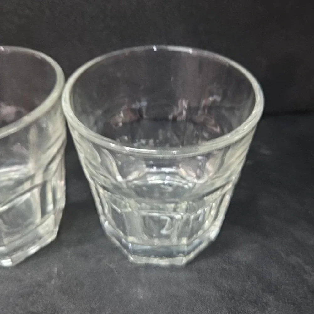 Libbey Duratuff Clear Paneled Juice Glasses, Set of 2, Vintage Clear Drinkware‎